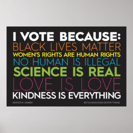 Jag röstar för... Kindness är Allt-tecken Poster