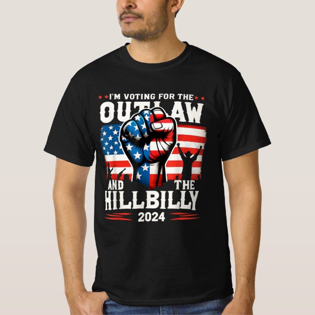 Jag röstar för lagen och Hillbilly 2024 T Shirt (Framsida)