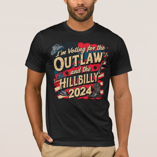 Jag röstar för lagen och Hillbilly 2024 T Shirt (Framsida)
