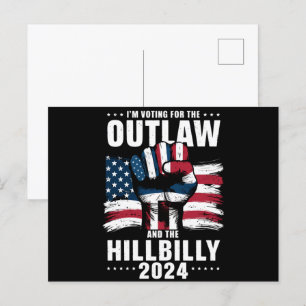 "Jag röstar för lagen och Hillbilly 2024 US Vykort