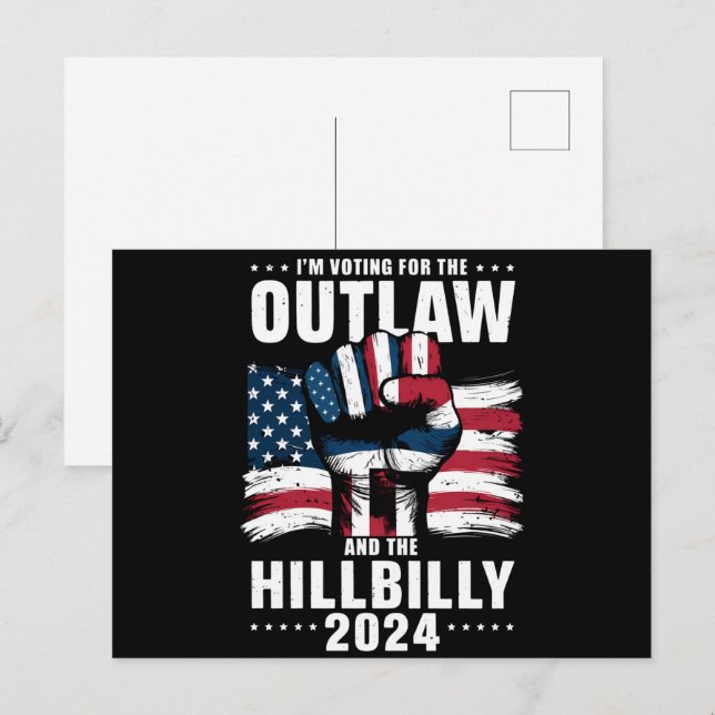 "Jag röstar för lagen och Hillbilly 2024 US Vykort (Fram/baksida)