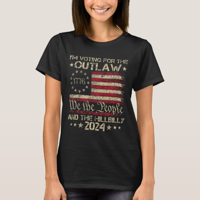 Jag röstar för lagen och Hillbilly Electi T Shirt (Framsida)