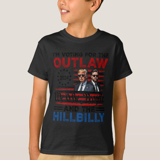 Jag röstar för lagen och Hillbilly Trump T Shirt (Framsida)