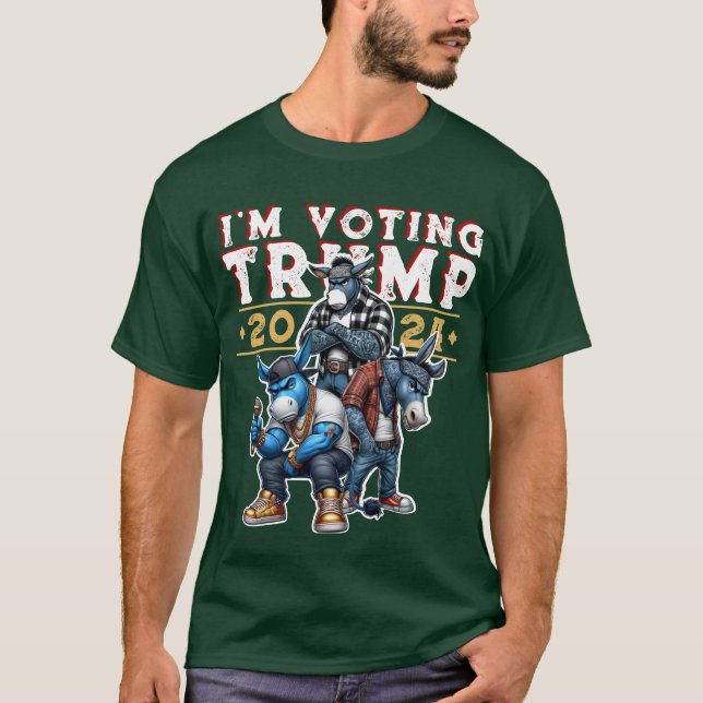 JAG RÖSTAR FÖR TRUMP 2024 T SHIRT (Framsida)