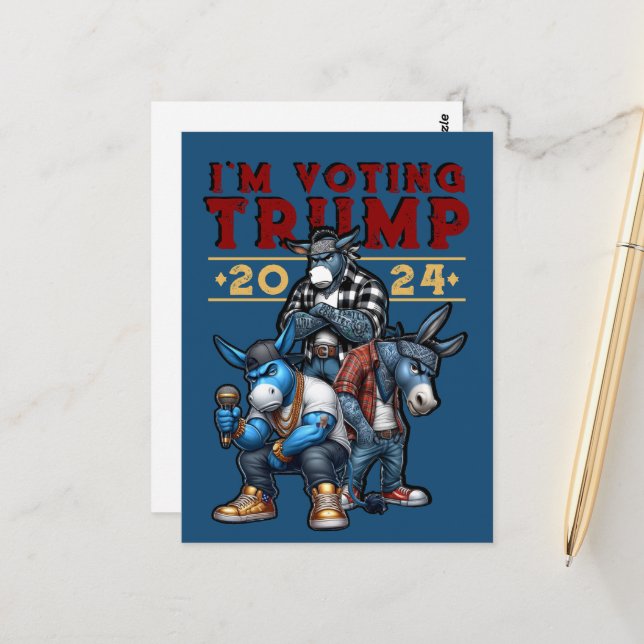 JAG RÖSTAR FÖR TRUMP 2024 VYKORT (Fram/Back In Situ)