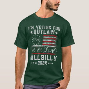 Jag röstar för utslaget Hillbilly 2024 US Flagga T Shirt