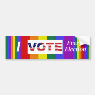 Jag röstar för varje val till Pridet Färg Bildekal