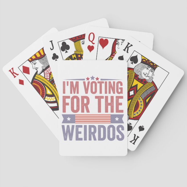 Jag röstar för Weirdos-valet 2024 Casinokort (Baksidan)