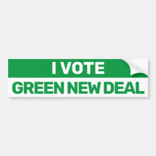 Jag röstar Grönt New Deal Bernie 2020 Bildekal