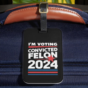 Jag Röstar På Den Dömde Brottslingen Pro Trump 202 Bagagebricka