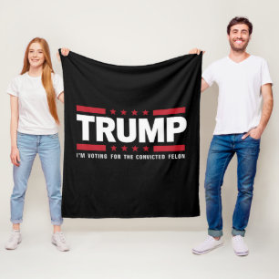 Jag Röstar På Den Dömde Felon Pro Trump 2024 Fleecefilt