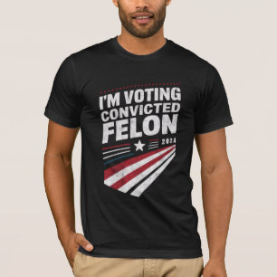 Jag röstar på dömd brottsling 2024 Trump T Shirt