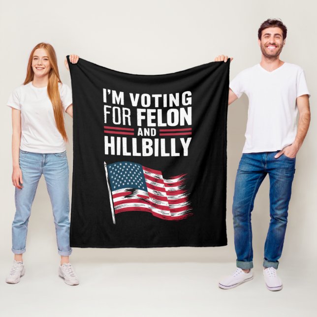 Jag röstar på felonen och hillbillyn 2024 Pro  Fleecefilt (På plats)