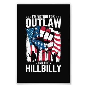 Jag röstar på Outlaw och Hillbilly 2024 Fototryck
