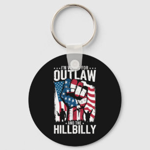 Jag röstar på Outlaw och Hillbilly 2024 Nyckelring