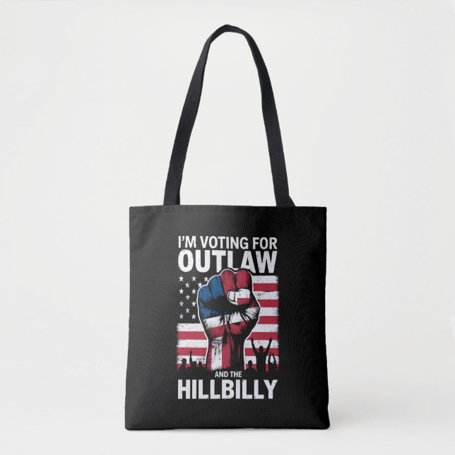 Jag röstar på Outlaw och Hillbilly 2024 U Tygkasse (Framsida)