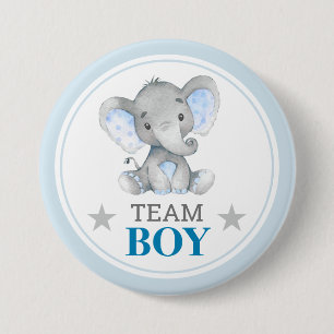 Jag röstar på Team Boy-Genderna Visa babysknappe Knapp
