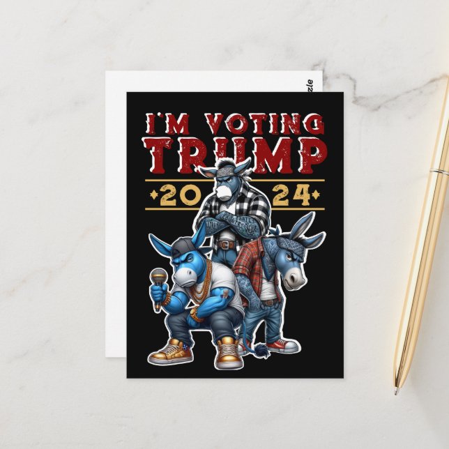 JAG RÖSTAR på TRUMP 2024 Vykort (Fram/Back In Situ)