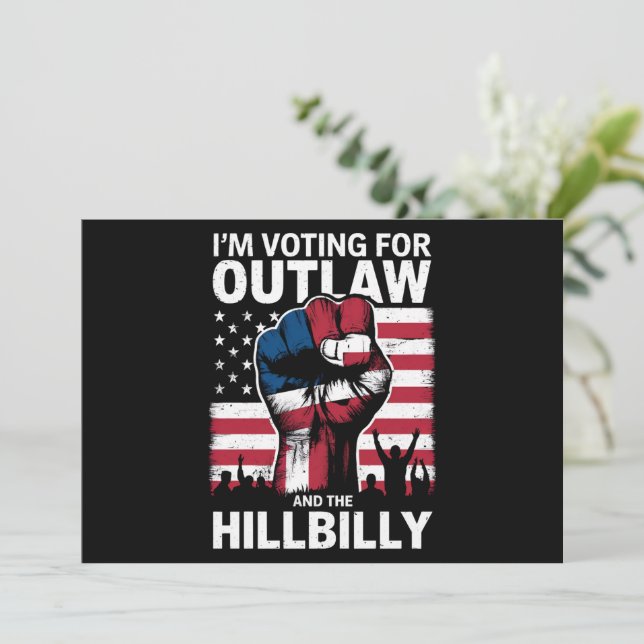 Jag Röstar På Utbölingen Och Hillbillyn 2024 U Inbjudningar (Stående Fram)