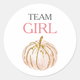 Jag RÖSTAR ROSA Gender Reveal Baby Shower-etikette Runt Klistermärke