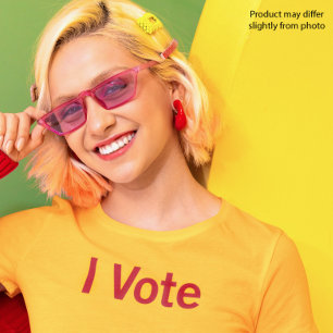 Jag röstar T-shirt - röd text