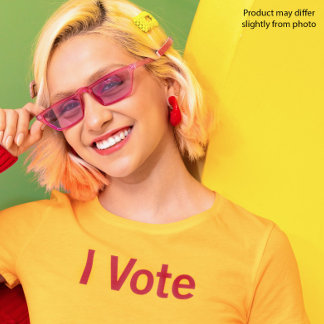 Jag röstar T-shirt - röd text