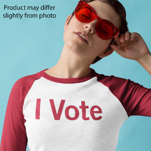 Jag röstar T-shirt - röd text
