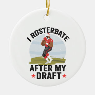 Jag rosterbat efter min fantastiska fotboll julgransprydnad keramik