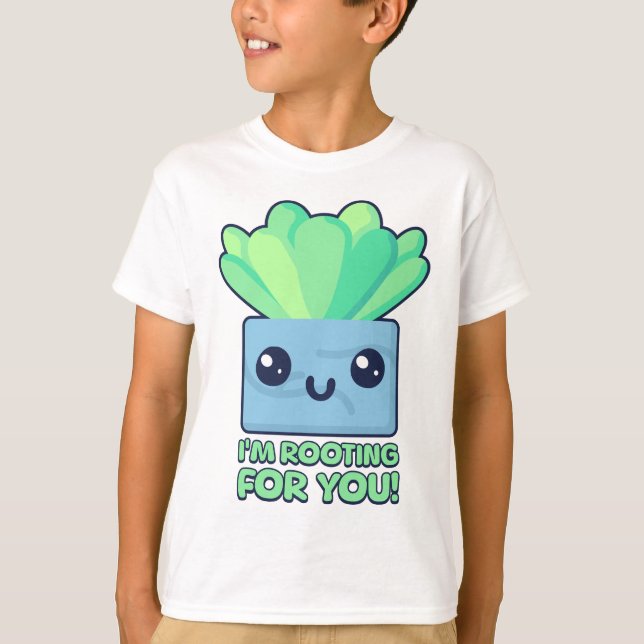 Jag roterar för dig! Cute Succulent Plant Pun T Shirt (Framsida)