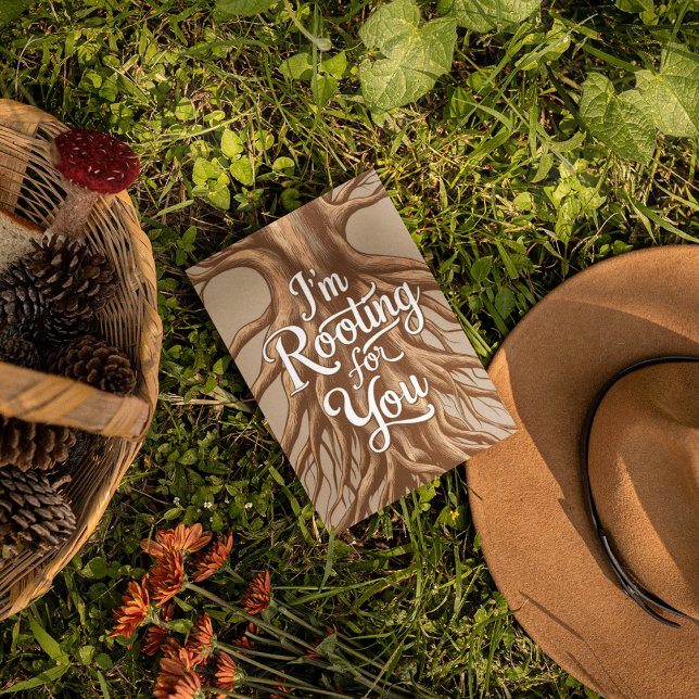 Jag roterar för ditt hälsningskort tack kort (Show your support with this personalized, "I'm rooting for you" greeting card! )