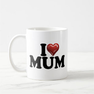 Jag rött blankt hjärta MAMMA mors dag mamma födels Kaffemugg