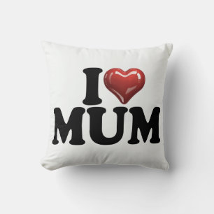 Jag rött blankt hjärta MAMMA mors dag mamma födels Kudde