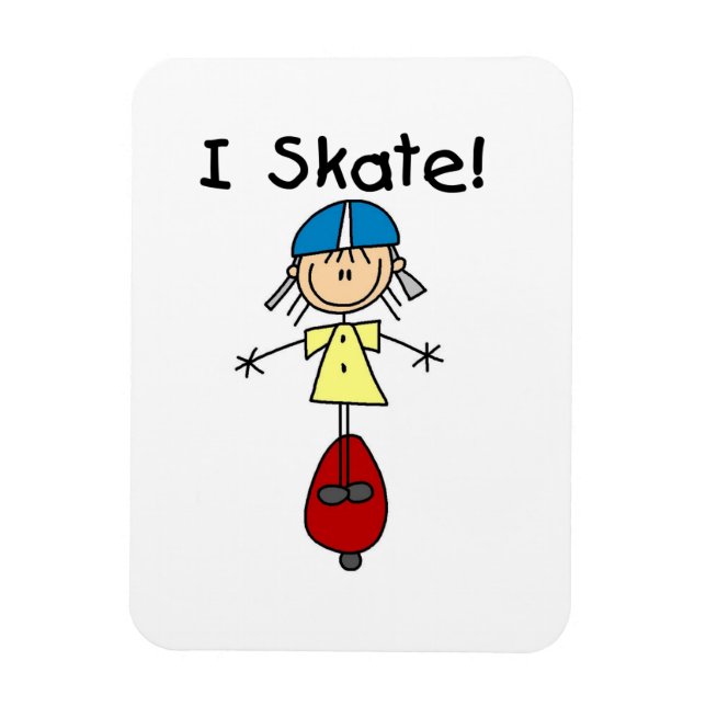 Jag Rullar Skateboard Flickan Magnet (Vertikal)