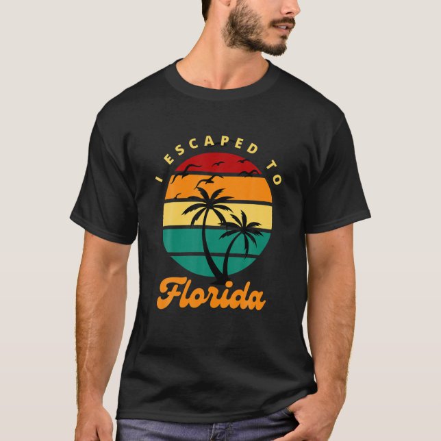 Jag rymde till Florida Desantis Handflatan Träd Fi T Shirt (Framsida)