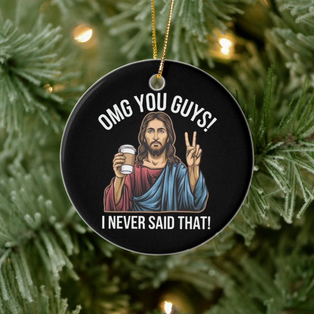 Jag sa aldrig att det var det. julgransprydnad keramik (Träd)