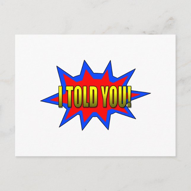 Jag sa åt dig vykort (Framsida)