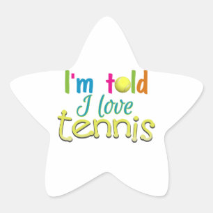 Jag sa att jag kärlek tennis stjärnformat klistermärke