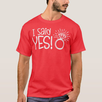 Jag Sa Ja Förlovningsfest Fästman Bröllop Brud G T Shirt