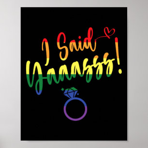 Jag Sa Ja Hbtq Pride Regnbåge Brudgum Svärmannen Poster