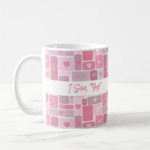Jag Sa Ja Rosa Förlovningsmodern Skrift Kaffemugg