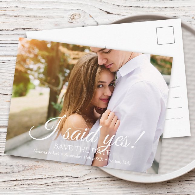 Jag sa ja | Spara datum Vykort (I said Yes | Save the Date Postcard)