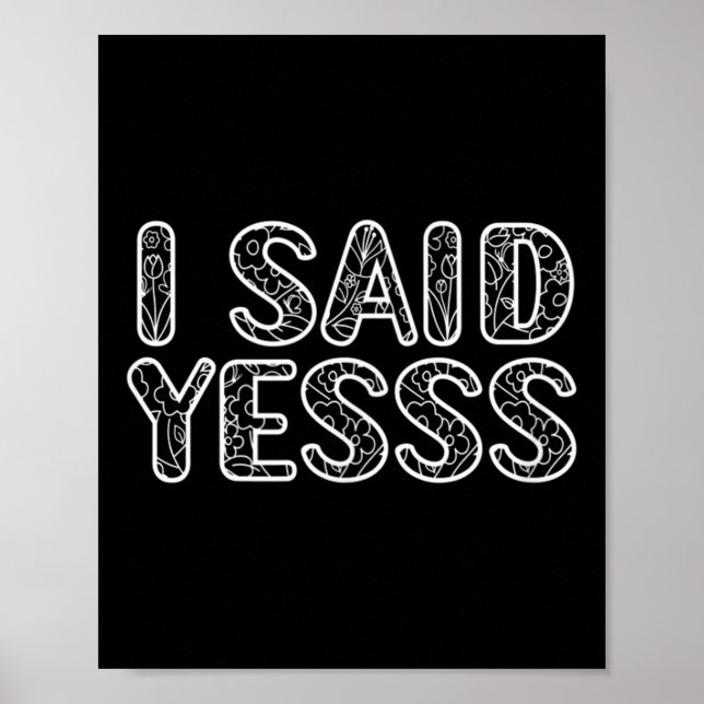 Jag sa ja till Shirt Bride och Groom Tees Bröllop  Poster (Framsidan)