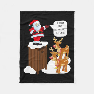 Jag sa Schmidt House Roligt Julafton Santa Fleecefilt