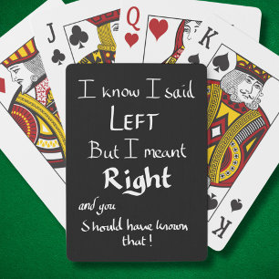 Jag sa vänster roliga vägbeskrivningar argument lu casinokort