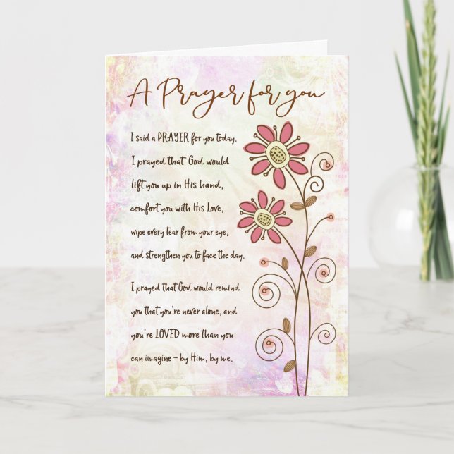 Jag sade en bön för dig i dag helgkort (Framsida)