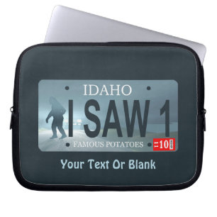 "Jag såg 1" Sasquatch License Plate Laptop Fodral