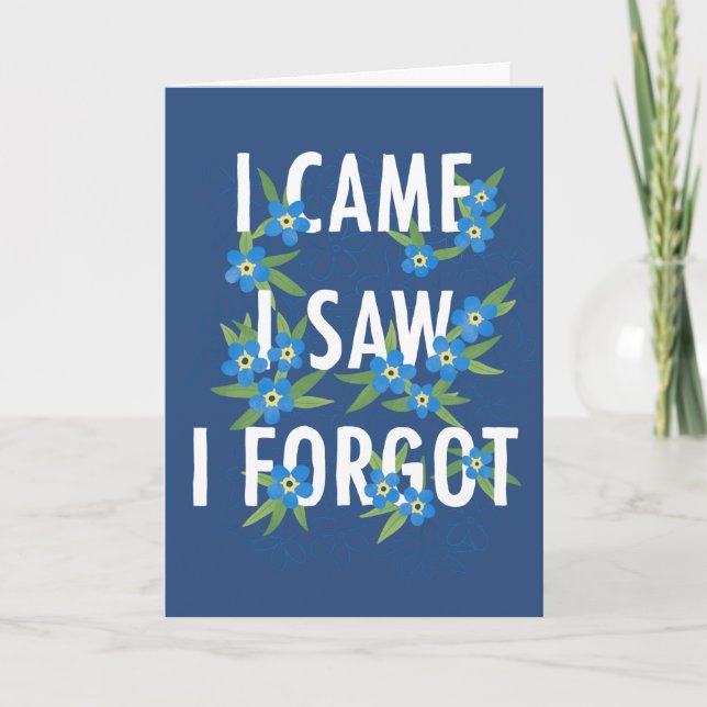 Jag såg att jag glömde Blåa blommor Kort (Framsida)