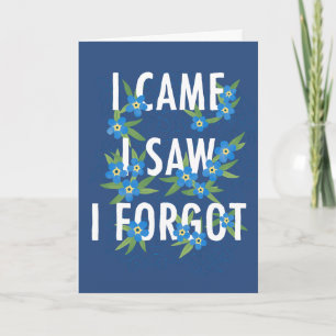 Jag såg att jag glömde Blåa blommor Kort