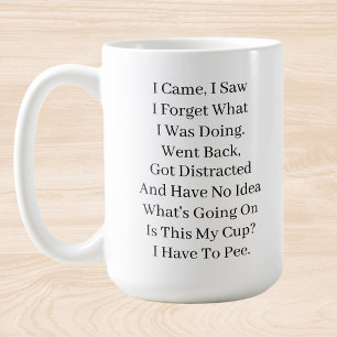 Jag såg att jag glömde det jag gjorde kaffemugg