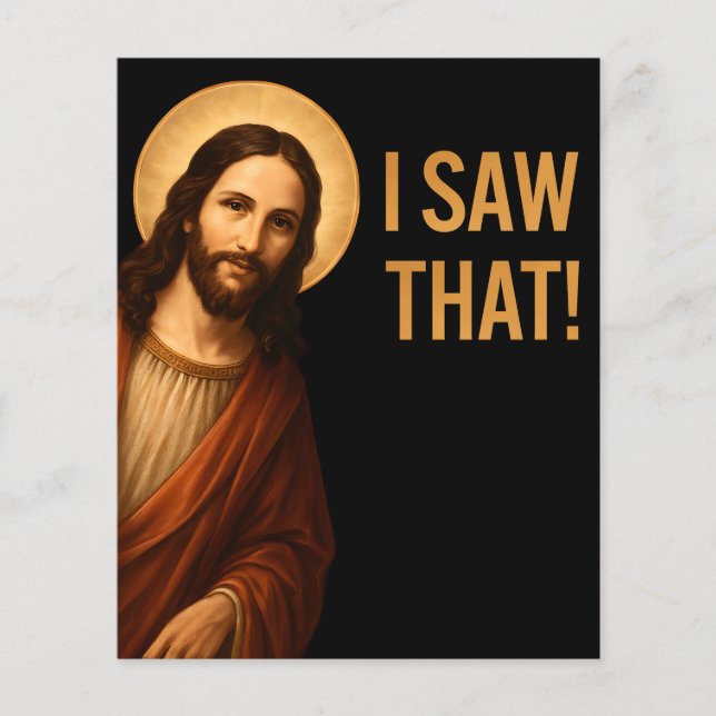 Jag såg att Jesus funy Christian Citote Flygblad (Framsidan)